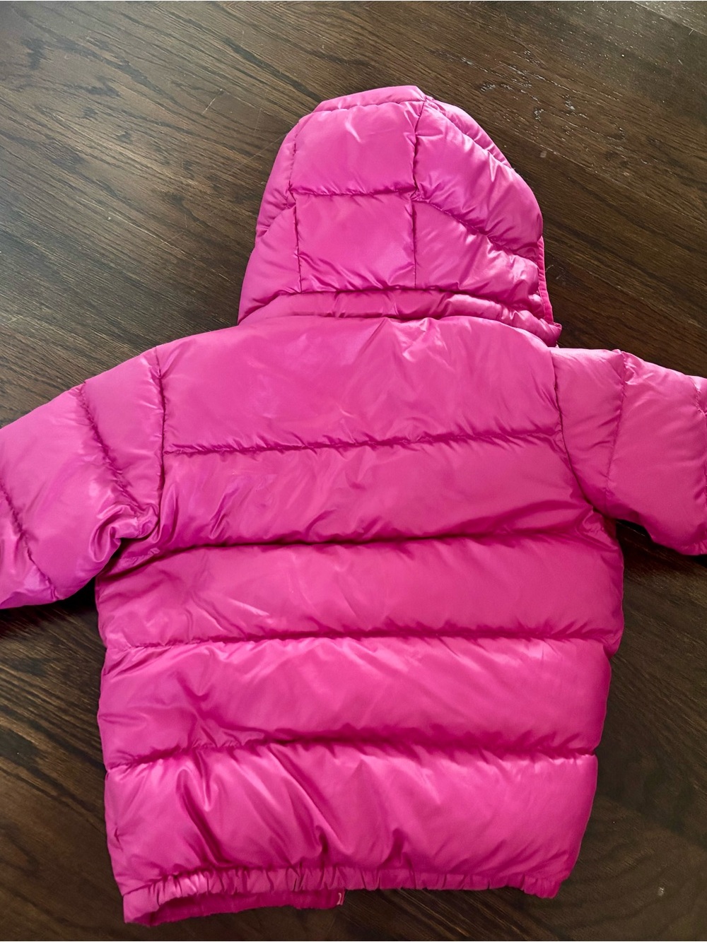 Patagonia Kids Bright Pink Hooded Puffer Jacket with Light Pink Lining - Picture 4 of 4